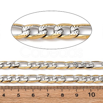 304 Stainless Steel Two Tone Figaro Chains CHS-K023-05GP-1