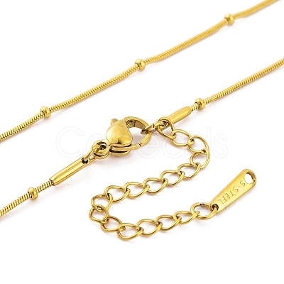 Ion Plating(IP) Initial Letter 304 Stainless Steel Pendant Necklace NJEW-R265-05G-R-1