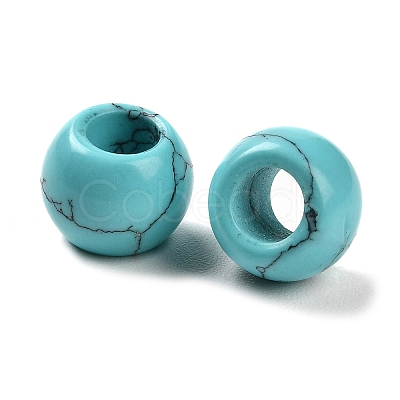 Synthetic Turquoise European Beads G-R488-01O-1