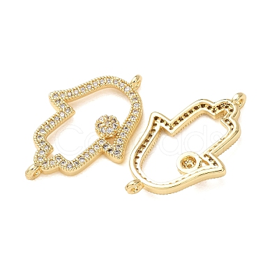 Brass Micro Pave Clear Cubic Zirconia Connector Charms CU-CBA4579-10G-A-1