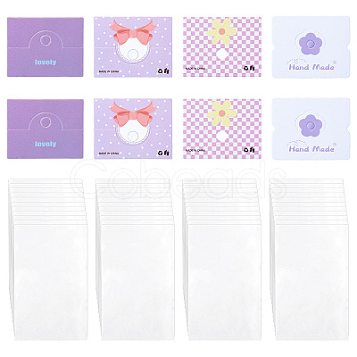 40Pcs 4 Styles Paper Foldable Header Cards CDIS-TA0001-51-1