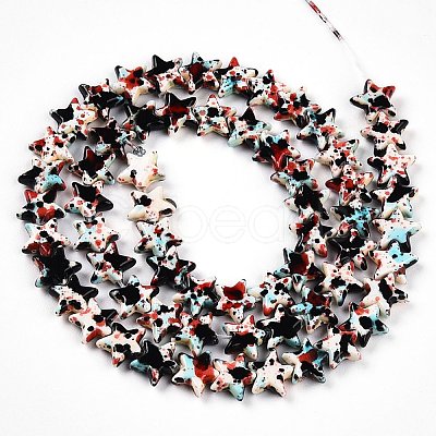 Spray Painted Synthetic Turquoise Beads Strands UNKW-T001-11K-03-1