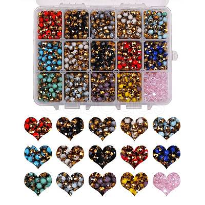 1710~1770Pcs 15 Colors Electroplate Glass Beads EGLA-SZ0001-03-1