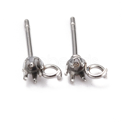 Non-Tarnish 304 Stainless Steel Stud Earring Settings STAS-B004-02P-A-1