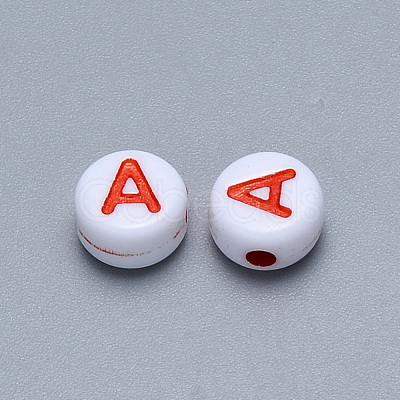 Craft Acrylic Horizontal Hole Letter Beads SACR-S201-11A-1