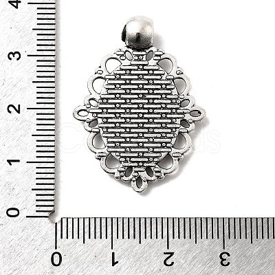 Tibetan Style Alloy Pendant Cabochon Settings X-TIBEP-N003-31AS-1