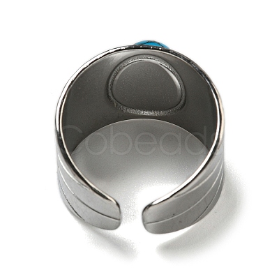 304 Stainless Steel Open Cuff Rings STAS-Z060-16P-1