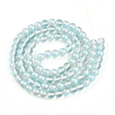 Baking Paint Transparent Glass Beads Strands DGLA-N011-8mm-05-1