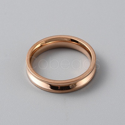 Stainless Steel Grooved Finger Ring Settings RJEW-WH0012-11A-1