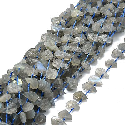 Raw Rough Natural Labradorite Beads Strands G-E576-21-1