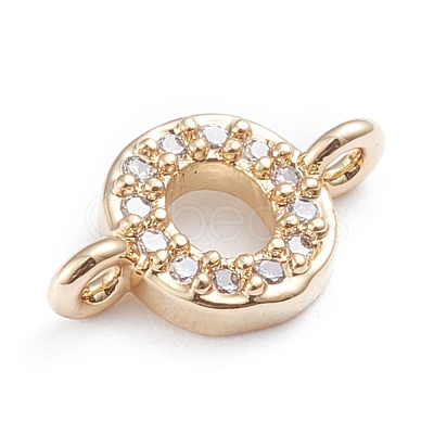 Brass Micro Pave Cubic Zirconia Letter Links ZIRC-I042-16G-O-1