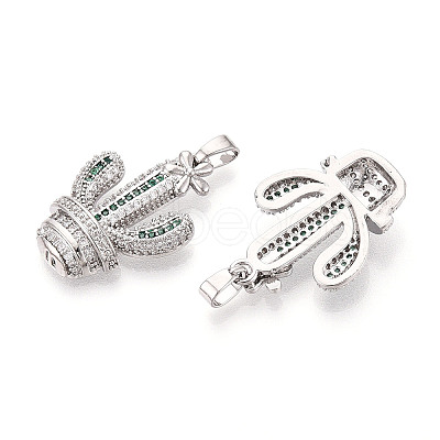 Brass Micro Pave Cubic Zirconia Pendants KK-N257-72P-1