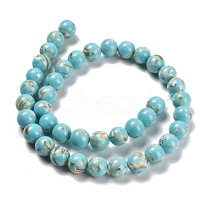 Assembled Synthetic Stone and Trochus Shell Beads Strands G-B128-08D-06-1