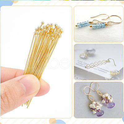 150Pcs Brass Ball Head Pins KK-GO0001-48-1