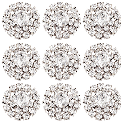 30Pcs Alloy Rhinestone Cabochons ALRI-GA0001-09S-1