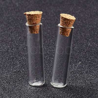 Tube Glass Cork Bottles Ornament AJEW-O032-04I-1