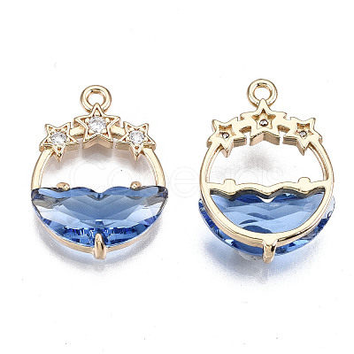 Faceted Transparent Glass Pendants GLAA-T020-18-1
