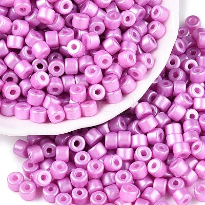 Baking Paint Pearlized Glass Seed Beads SEED-T008-03M-1