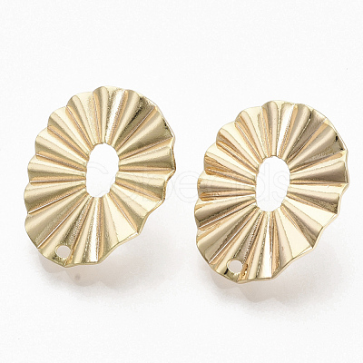 Brass Stud Earring Findings KK-T056-15G-NF-1