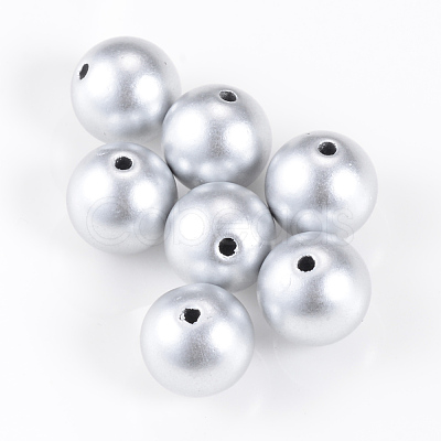 Matte Style Spray Painted Acrylic Beads X-ACRP-S669-20mm-01-1
