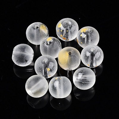 Frosted Baking Paint Glass Beads DGLA-N005-8mm-01-1