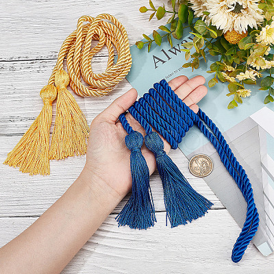 Gorgecraft 2Pcs 2 Colors Polyester Graduation Honor Rope AJEW-GF0006-56-1