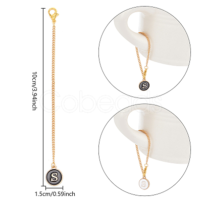 Flat Round with Letter Alloy Enamel Wine Glass Charms AJEW-AB00184-19-1