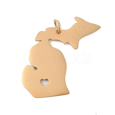 Ion Plating(IP) 304 Stainless Steel Pendants STAS-T038-84G-1