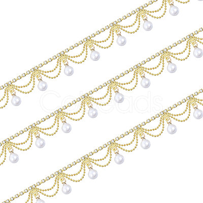 Glass Rhinestone Cup Chains CH-WH0014-01G-1