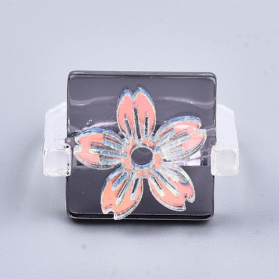 Transparent Resin Cuff Rings RJEW-T017-03B-1