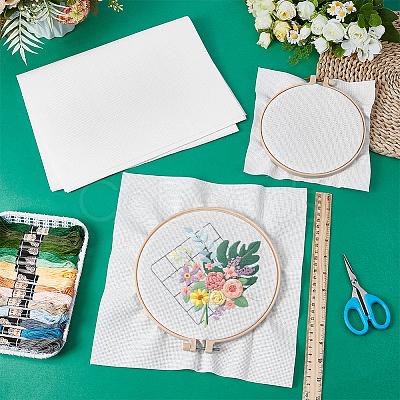 14CT Cross Stitch Canvas Cotton Embroidery Fabric DIY-WH0622-341B-1