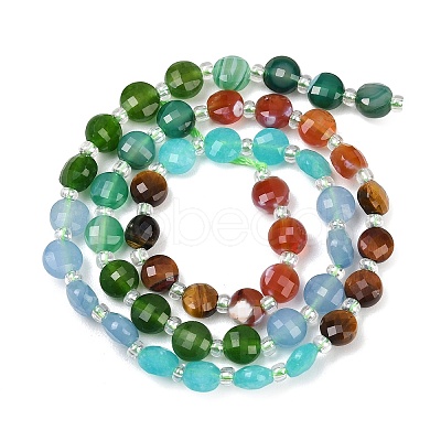Natural Agate(Dyed & Heated) & Dyed White Jade & Tiger Eye Beads Strands G-Z135-B04-1