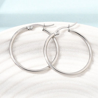 201 Stainless Steel Hoop Earrings SA-CBA4A0D-16P-E-1