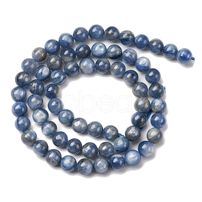 Natural Kyanite/Cyanite/Disthene Round Beads Strands G-O017-6mm-04D-1