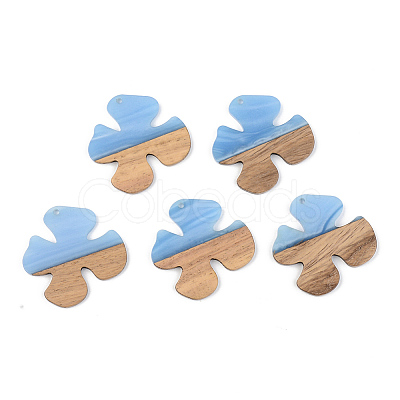 Opaque Resin & Walnut Wood Pendants RESI-S389-052A-C01-1