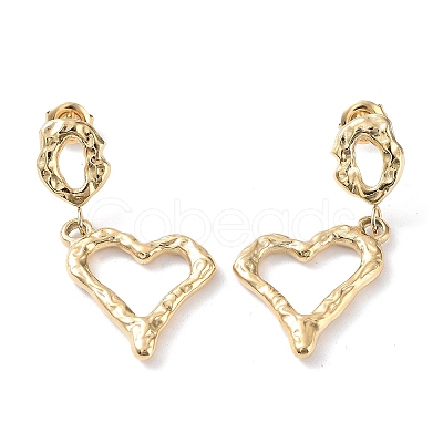 304 Stainless Steel Dangle Stud Earrings EJEW-H115-34G-1