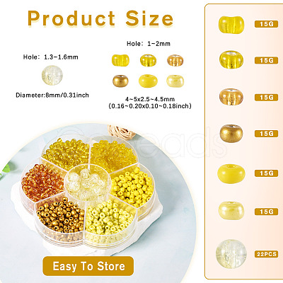 7 Styles Glass Seed Beads SEED-TA0001-41C-1