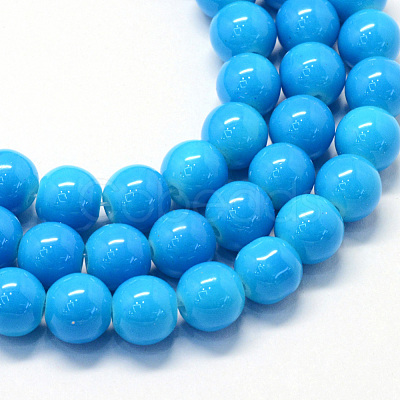 Baking Paint Glass Round Bead Strands DGLA-Q020-8mm-31-1