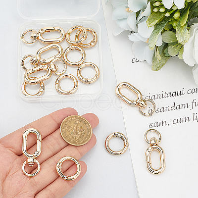 8Pcs Alloy Spring Gate Rings FIND-BBC0004-68-1