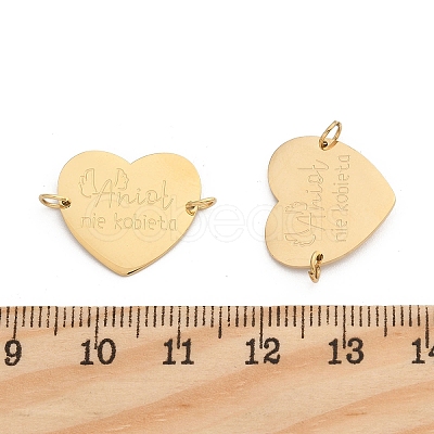 304 Stainless Steel Heart Connector Charms STAS-P396-03B-G-1