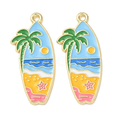 Ocean Alloy Enamel Pendants X-ENAM-B041-01T-1