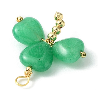 Saint Patrick's Day Natural Malaysia Jade Dyed Shamrock Pendants X-PALLOY-JF02235-01-1