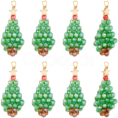 12Pcs Electroplate Glass Pendants FIND-BBC0004-82-1
