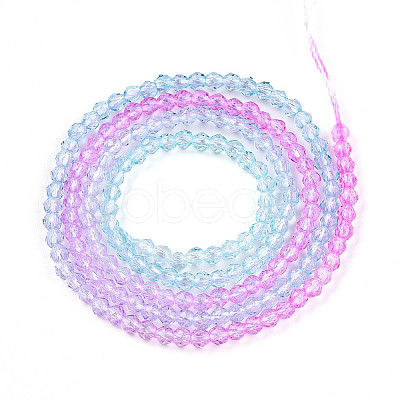 Transparent Gradient Color Glass Beads Strands GLAA-H021-01A-21-1
