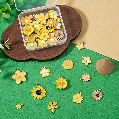 36Pcs 18 Styles Alloy Enamel Pendants ENAM-TA0004-07-1