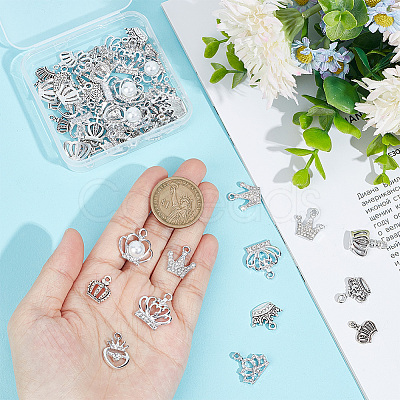 60Pcs 10 Style Alloy Pendants FIND-SC0005-21-1