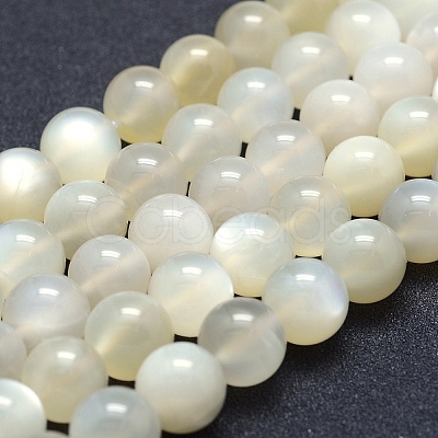 Natural White Moonstone Beads Strands G-P342-02A-12mm-AB-1