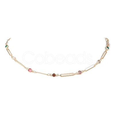 Brass Oval Link Chain Necklaces for Women NJEW-JN05742-1