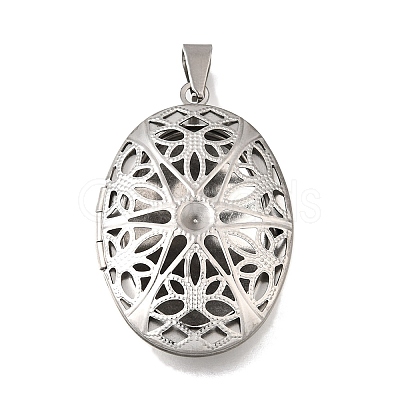 316 Stainless Steel Locket Pendants STAS-C123-01A-P-1
