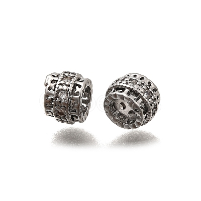 Brass Micro Pave Cubic Zirconia Beads KK-Z126-16P-1